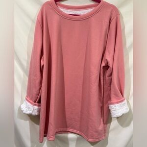 4XL pink sweatshirt lined with “fur” NWT